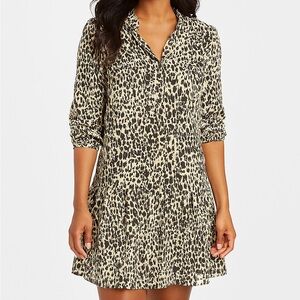 MPH Collection - Leopard Print Long Sleeve Dress. Size Medium